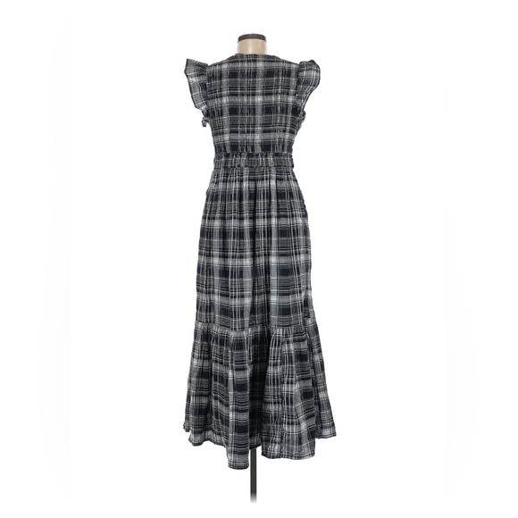 Anthropologie The Peregrine Midi Dress Plaid Edition, medium black - Picture 5 of 6